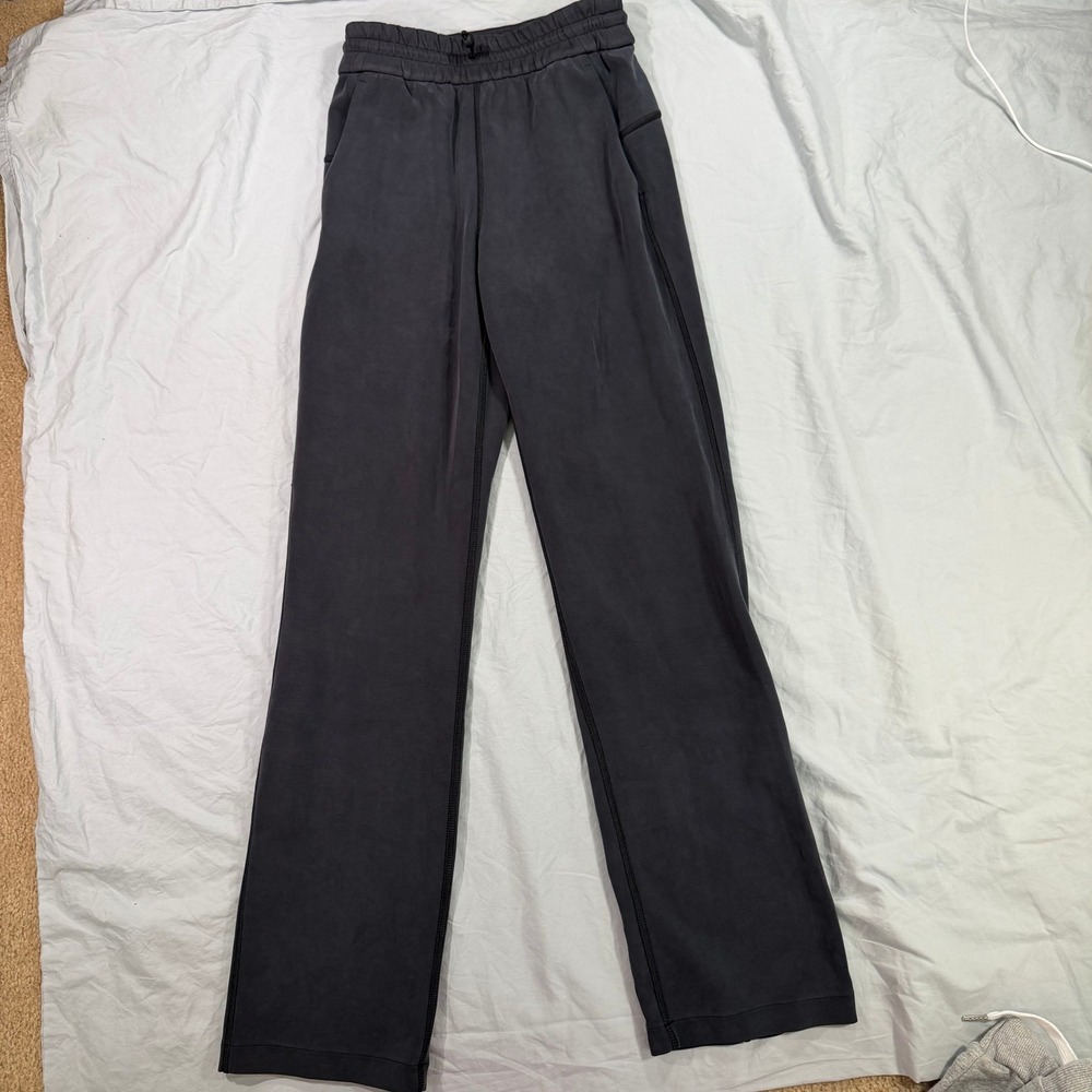 Lululemon Softstreme High-Rise Straight-Leg Pants Charcoal Grey Size 0 LW5EGTS